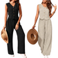Women's Sleeveless Vest & Wide-Leg Pants Set