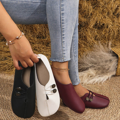 Women's Soft Synthetic Leather Flat Shoes