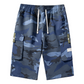 Men's Camo Cargo Shorts with Drawstring Waist