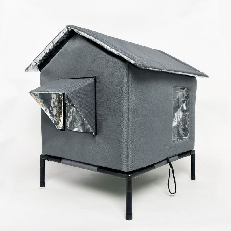 🏠50% OFF!🐈Elevated Insulated Outdoor Cat House – Weather-Resistant Shelter with Thermal Lining & Raised Stand