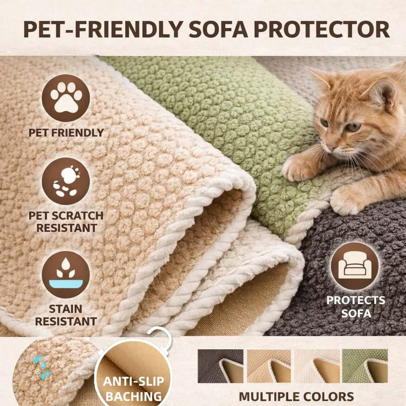 Thickened Non-Slip Sofa Cover – Ultra-Soft, Washable, Scratch-Resistant & Pet-Friendly, 4 Colours ✨
