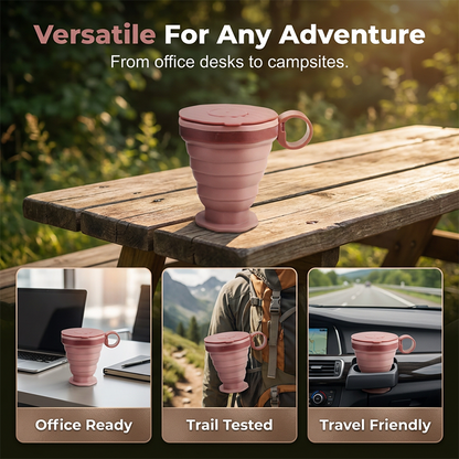 Collapsible Silicone Coffee Cup with Lid