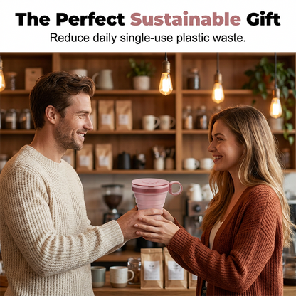 Collapsible Silicone Coffee Cup with Lid