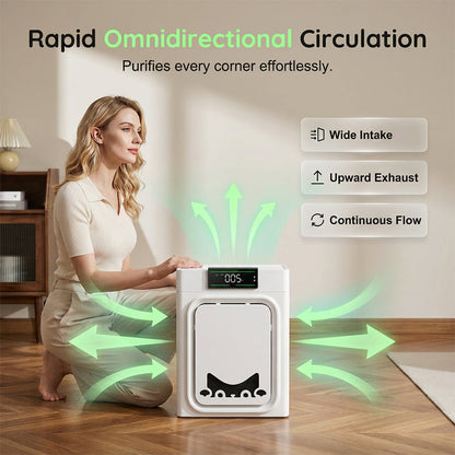 🥳2026 HOT SALE🥳💞50K+ SOLD! 🐕💨 50% OFF! Pet Air Purifier – Captures dander, hair & neutralises litter box odours. Dual HEPA filtration, washable pre-filter – fresh air for you & your furry friend! 🛡️✨