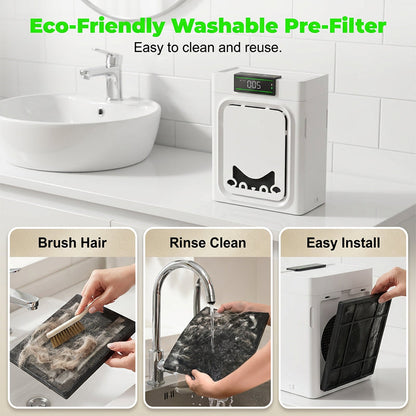 🥳2026 HOT SALE🥳💞50K+ SOLD! 🐕💨 50% OFF! Pet Air Purifier – Captures dander, hair & neutralises litter box odours. Dual HEPA filtration, washable pre-filter – fresh air for you & your furry friend! 🛡️✨