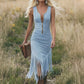 🤠 LIMITED-TIME 50% OFF! ✨👗Retro Western Tassel Sleeveless Slim Dress – Fringe Hem, Front Zipper, Cowgirl Style🌵