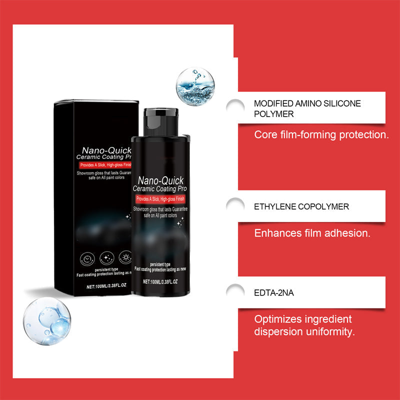 🚗BUY 2 GET 1 FREE ! ✨Nano Quick Ceramic Coating Spray – Instant High Gloss Shine, Hydrophobic UV Protection, Streak-Free DIY Car Detailing Spray for All Paint Colors