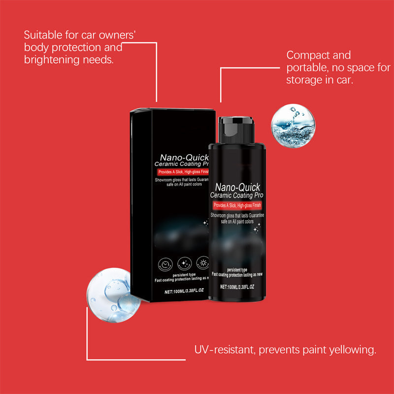 🚗BUY 2 GET 1 FREE ! ✨Nano Quick Ceramic Coating Spray – Instant High Gloss Shine, Hydrophobic UV Protection, Streak-Free DIY Car Detailing Spray for All Paint Colors