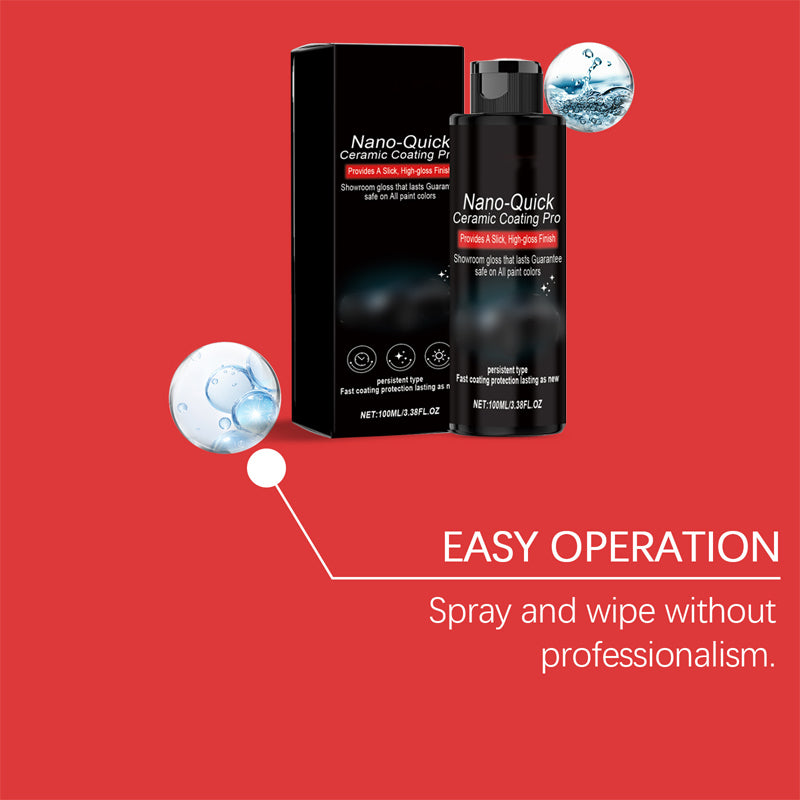 🚗BUY 2 GET 1 FREE ! ✨Nano Quick Ceramic Coating Spray – Instant High Gloss Shine, Hydrophobic UV Protection, Streak-Free DIY Car Detailing Spray for All Paint Colors