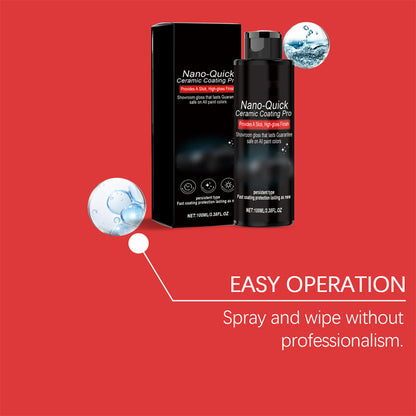 🚗BUY 2 GET 1 FREE ! ✨Nano Quick Ceramic Coating Spray – Instant High Gloss Shine, Hydrophobic UV Protection, Streak-Free DIY Car Detailing Spray for All Paint Colors
