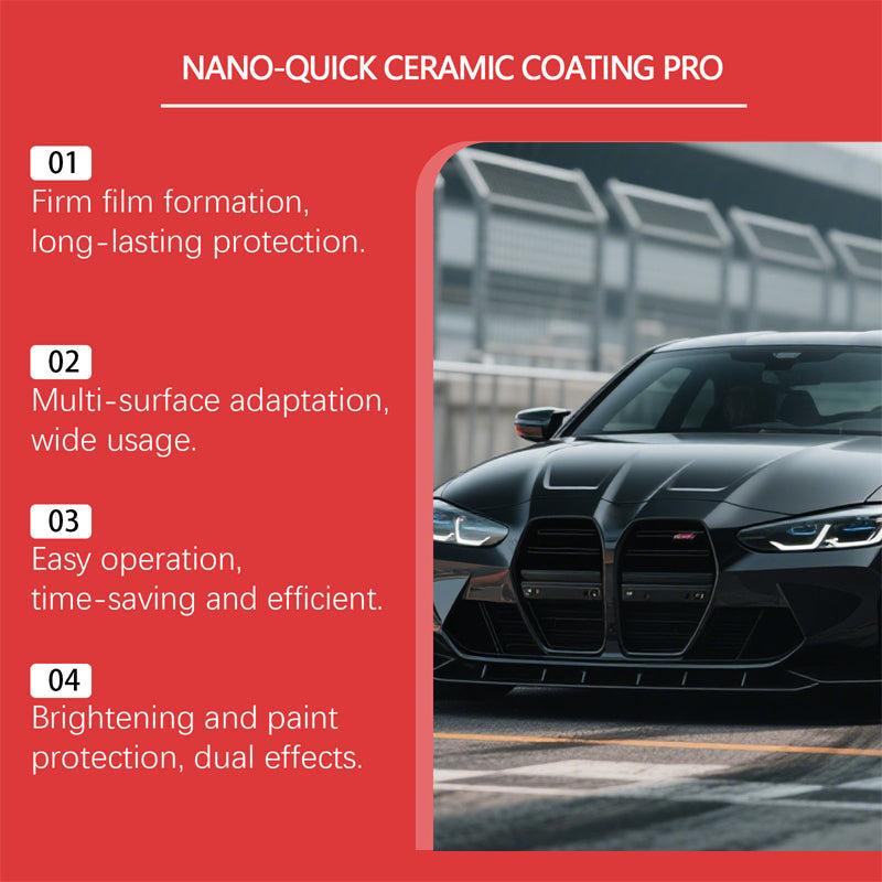 🚗BUY 2 GET 1 FREE ! ✨Nano Quick Ceramic Coating Spray – Instant High Gloss Shine, Hydrophobic UV Protection, Streak-Free DIY Car Detailing Spray for All Paint Colors