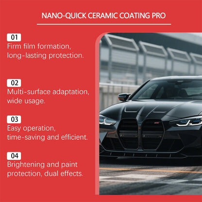 🚗BUY 2 GET 1 FREE ! ✨Nano Quick Ceramic Coating Spray – Instant High Gloss Shine, Hydrophobic UV Protection, Streak-Free DIY Car Detailing Spray for All Paint Colors