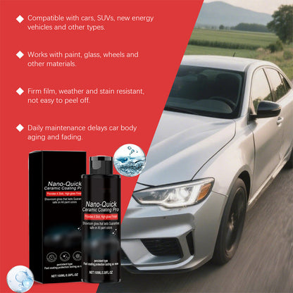 🚗BUY 2 GET 1 FREE ! ✨Nano Quick Ceramic Coating Spray – Instant High Gloss Shine, Hydrophobic UV Protection, Streak-Free DIY Car Detailing Spray for All Paint Colors