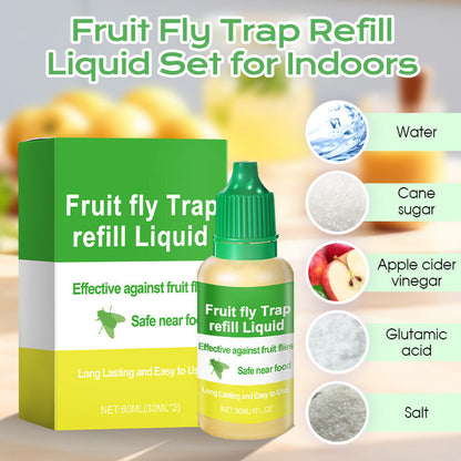 Fruit Fly Trap Refill Liquid Set for Indoors