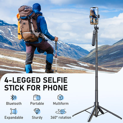 📸 Extendable Selfie Stick with Quadpod