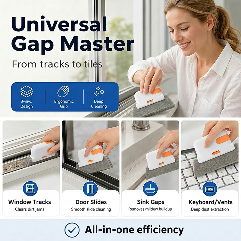 🥳2026 HOT SALE! Window Track Cleaning Tool – Scrub Tracks, Gaps & Corners Spotless! 🧽🏠✨