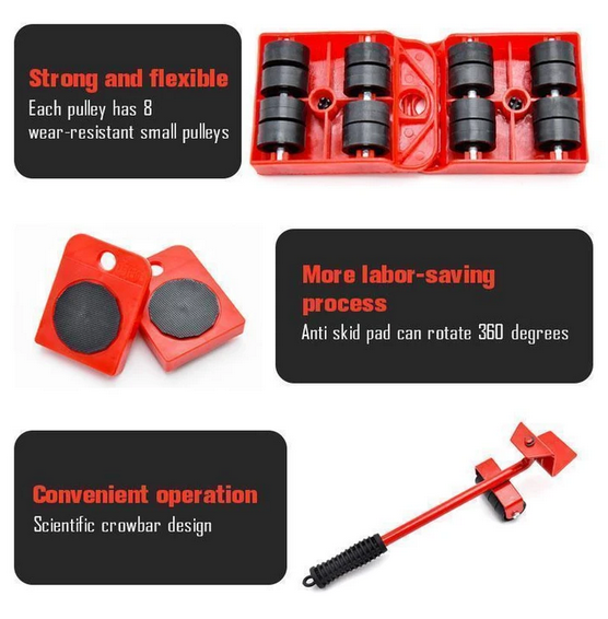 🥳HOT SALE! Furniture Lifter Sliders – Effortless Heavy Furniture Moving with 360° Swivel Sliders, Protect Floors & Save Your Back! 🪑✨