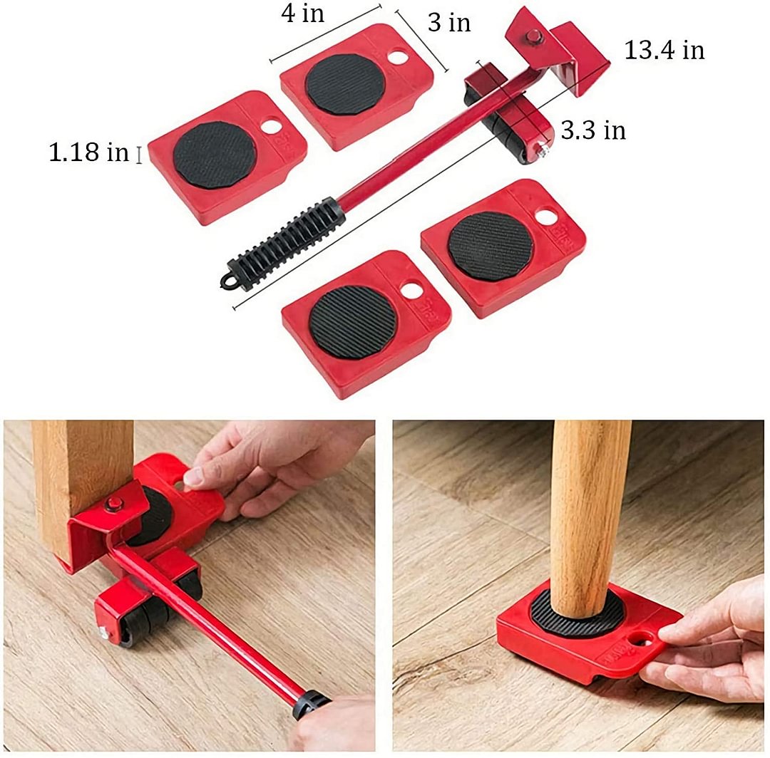 🥳HOT SALE! Furniture Lifter Sliders – Effortless Heavy Furniture Moving with 360° Swivel Sliders, Protect Floors & Save Your Back! 🪑✨