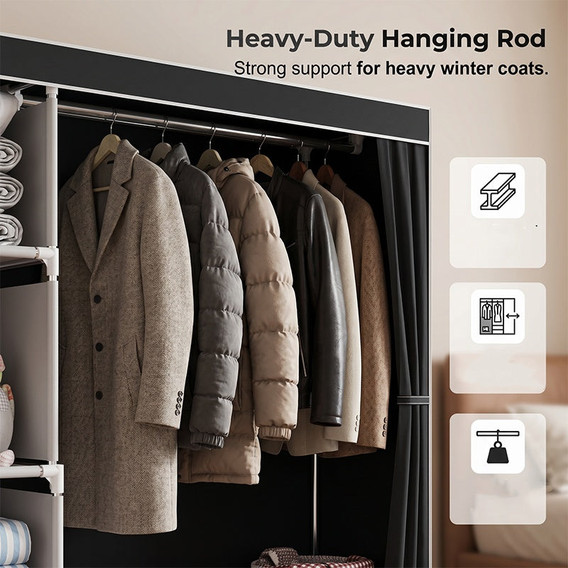 Portable Wardrobe with 3 Drawers