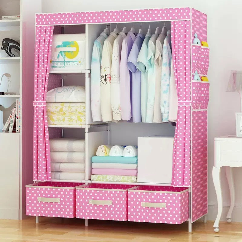 Portable Wardrobe with 3 Drawers