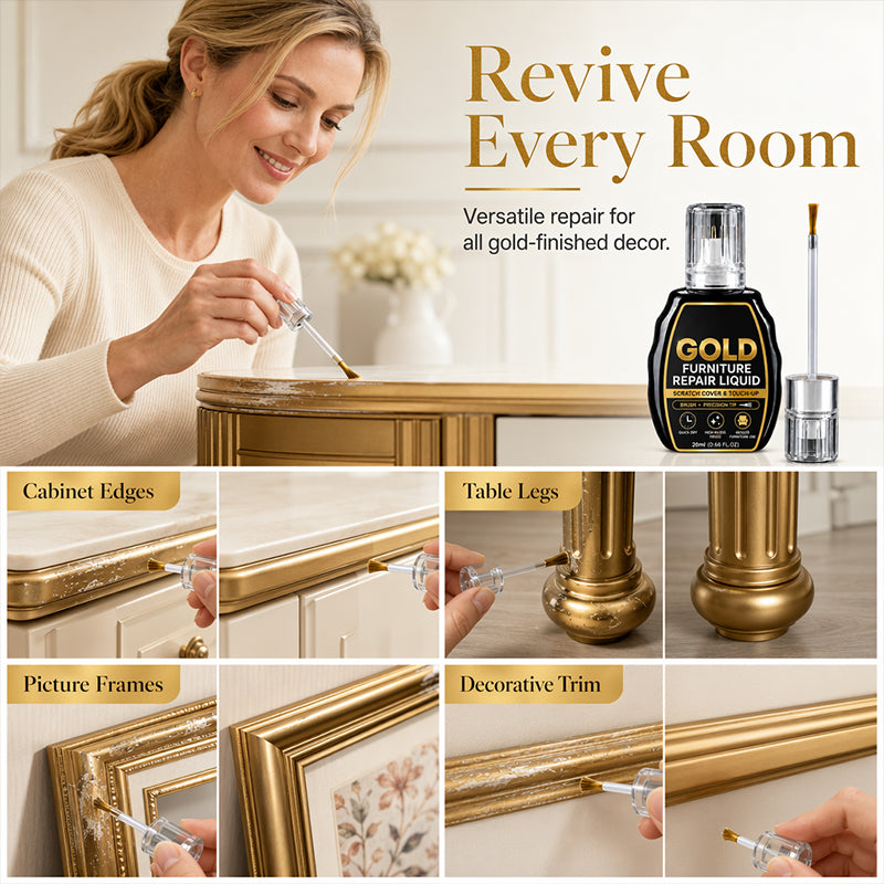 🔥Hot Sale 50% OFF🔥 Gold Furniture Repair Paint – High-Gloss, Conceals Scratches & Chips🪑