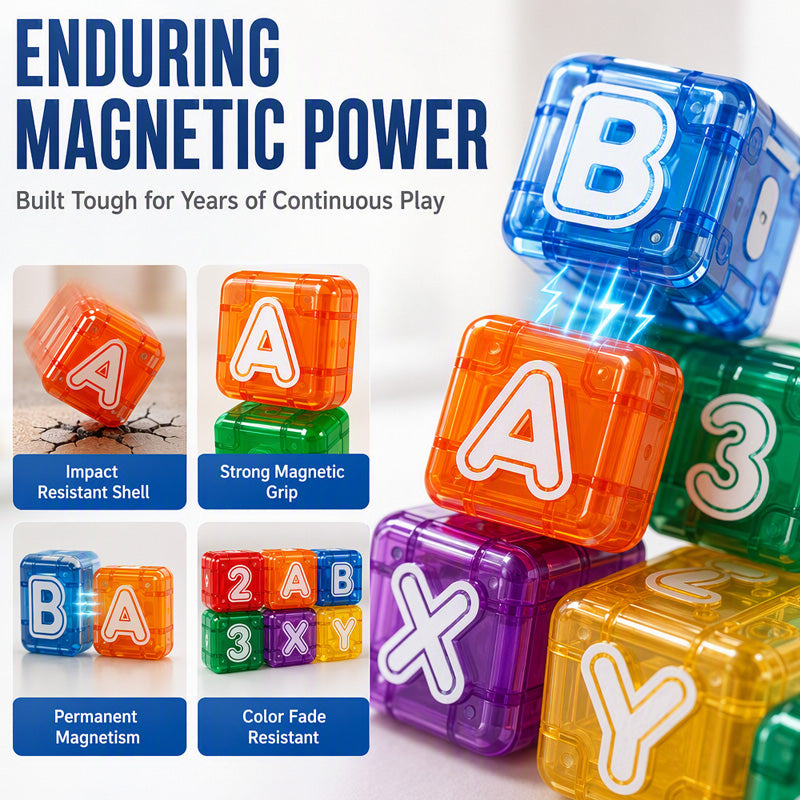 📚 Build Words, Count & Create – 40-Piece Magnetic Alphabet & Number Set. Durable & Easy to Store.
