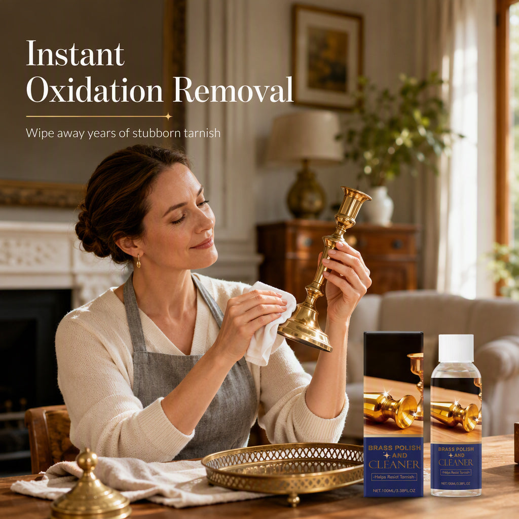Brass polish and cleaning agent