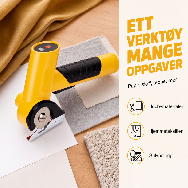 🔋 Precision Cordless Electric Cutter – ABS + Steel – Ø 4 cm Blade & USB-C Charging – For Paper, Fabric, and Carpet 🏠