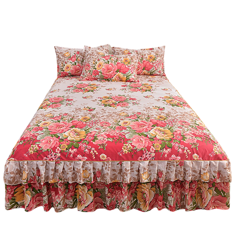 ⏳Limited-time 50% off⏰3-Piece Floral Ruffled Bed Skirt Set🌸🛏️