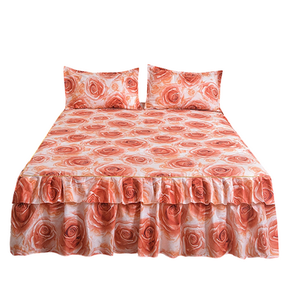 ⏳Limited-time 50% off⏰3-Piece Floral Ruffled Bed Skirt Set🌸🛏️