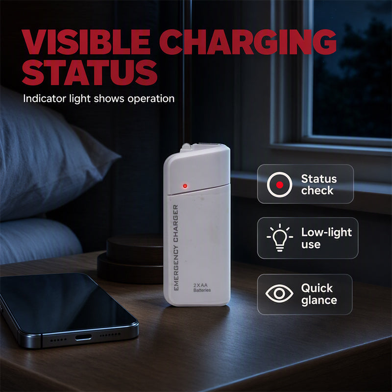 🥳HOT SALE! Portable Emergency Phone Charger AA Battery Powered Power Bank with LED Flashlight – Backup Power & Light Anywhere! 🔋✨
