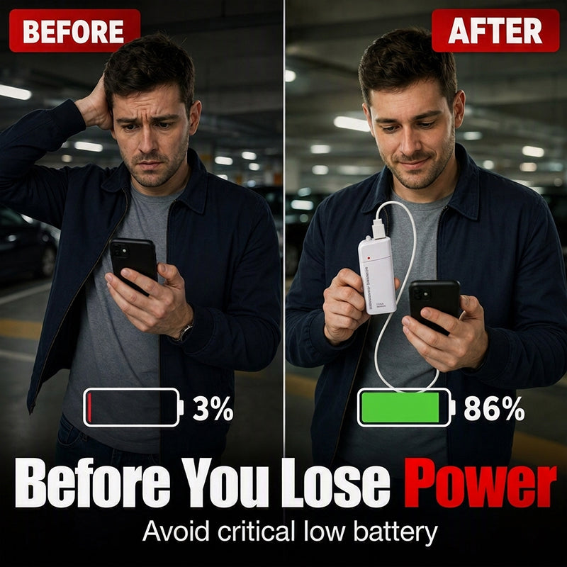 🥳HOT SALE! Portable Emergency Phone Charger AA Battery Powered Power Bank with LED Flashlight – Backup Power & Light Anywhere! 🔋✨