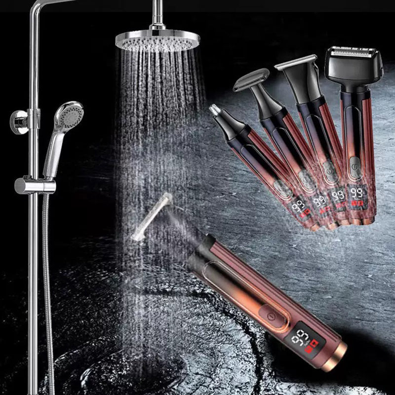 🪒 4-in-1 Men‘s Grooming Kit – Rechargeable Electric Trimmer Set with Precision Blade, Nose Trimmer & Shaver