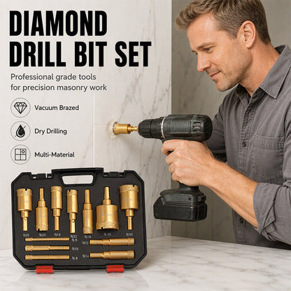 🥳HOT SALE! 12-Piece Dry Diamond Tile Hole Saw Kit 🔧✨