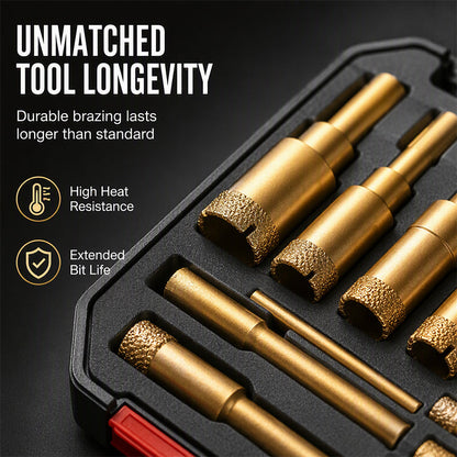 🥳HOT SALE! 12-Piece Dry Diamond Tile Hole Saw Kit 🔧✨