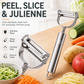 🔥50% OFF! 2-in-1 Stainless Steel Peeler and Julienne Slicer – Peel & Julienne in Seconds, Rust-Free & Dishwasher Safe! 🥕✨