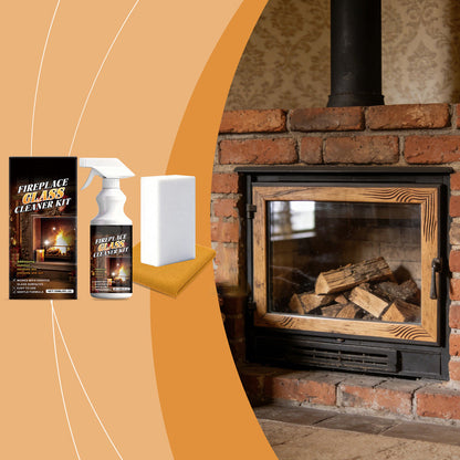 🥳HOT SALE! Fireplace Glass Cleaner Kit 🧽✨