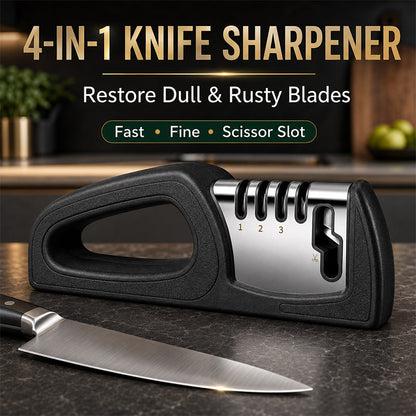🥳HOT SALE! 4-in-1 Multi-Stage Kitchen Knife Sharpener🔪🏠