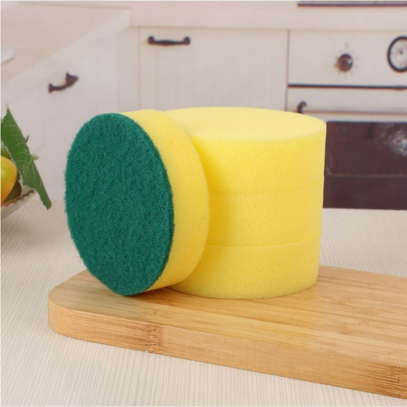 Double-Sided Round Sponge Scrubber for Kitchen
