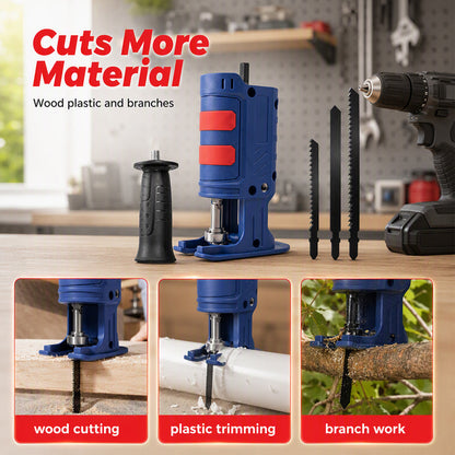 ⏳Time-Limited Special⏰Drill-to-Reciprocating Saw Adapter – Turn Your Drill Into a Cutting Tool for Wood, Plastic & Branches ✨
