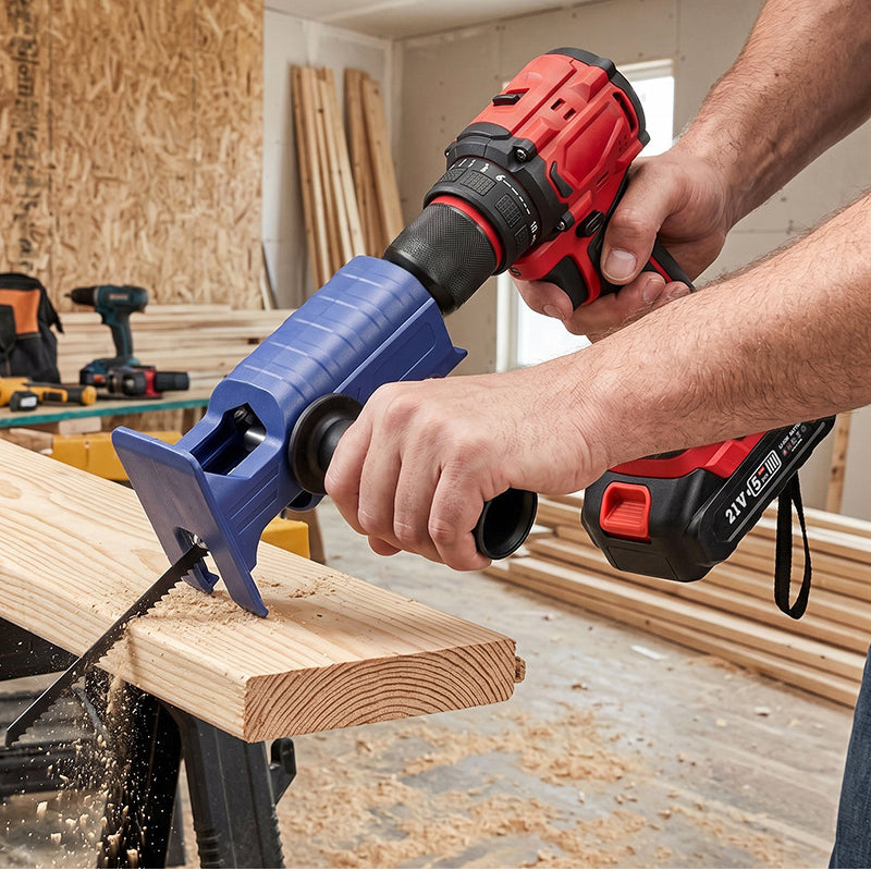 ⏳Time-Limited Special⏰Drill-to-Reciprocating Saw Adapter – Turn Your Drill Into a Cutting Tool for Wood, Plastic & Branches ✨
