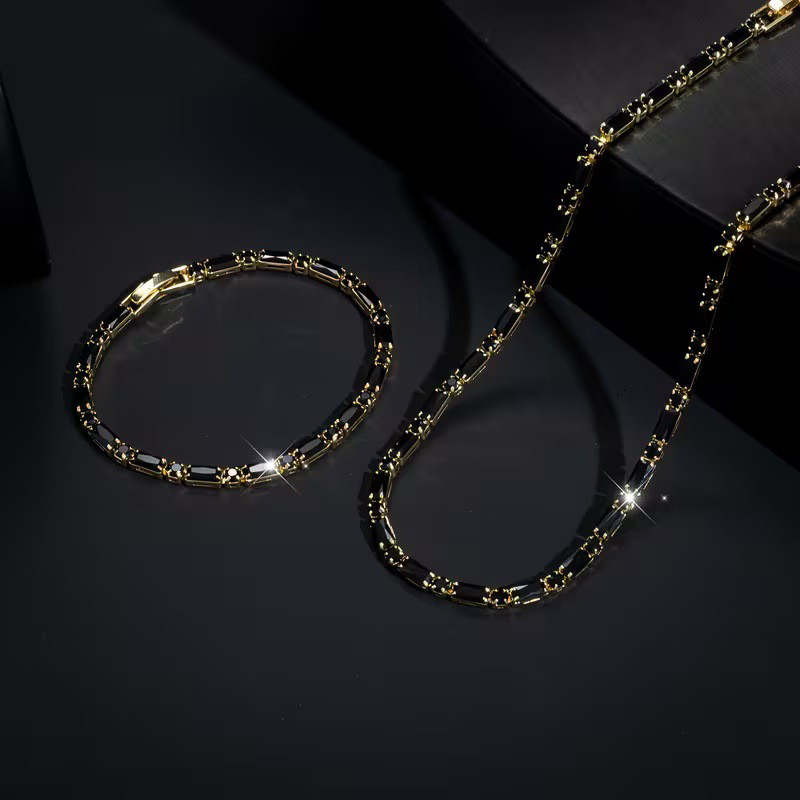 ⏳Time-Limited Special⏰Sparkling Jewelry Set for Men – Statement Cubic Zircon, Refined Street Luxe & Adjustable Fit ⛓️