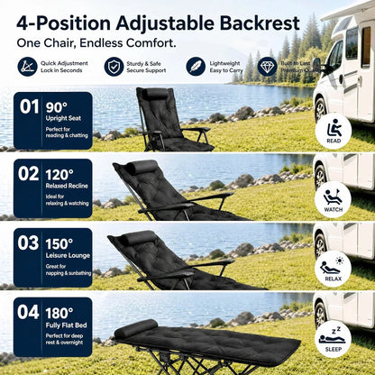 ⏳Time-Limited Special⏰Portable, adjustable folding chair for outdoor use – Lightweight, sturdy & versatile 🏕️✨