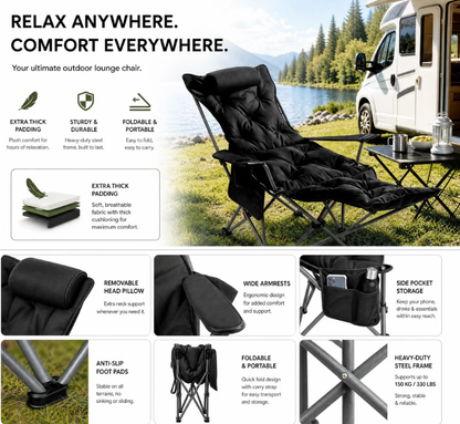 ⏳Time-Limited Special⏰Portable, adjustable folding chair for outdoor use – Lightweight, sturdy & versatile 🏕️✨