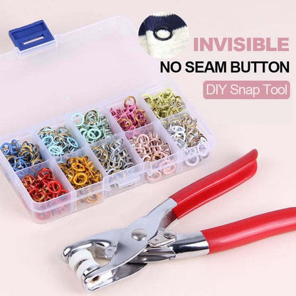 ✂️🧵DIY Button‑Sewing Kit – Rust‑Proof Copper Snaps, Hand Plier, Multi‑Color🧰
