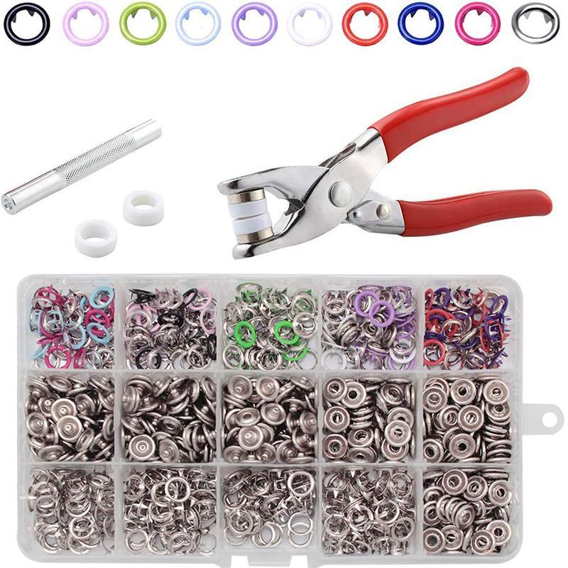 ✂️🧵DIY Button‑Sewing Kit – Rust‑Proof Copper Snaps, Hand Plier, Multi‑Color🧰