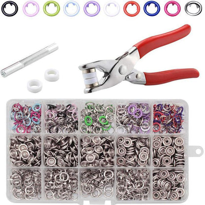 ✂️🧵DIY Button‑Sewing Kit – Rust‑Proof Copper Snaps, Hand Plier, Multi‑Color🧰