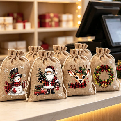 🎄HOT SALE!Christmas Drawstring Gift Bags 🧦🎅