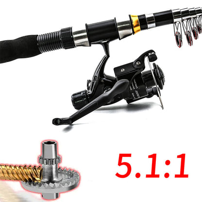 🎉 2026 Sale — Over 22,000 Sold!🎣 Complete Travel Fishing Gear Set‑Telescopic Fiberglass Rod with Storage Bag 🎒