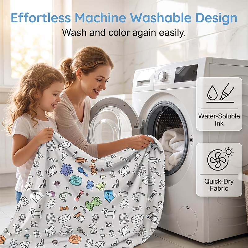 Color & Cuddle Instantly! No-Fade Washable DIY Blanket Kit